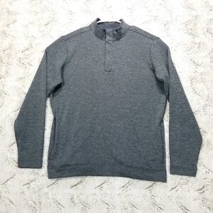 Bcg Golf Sweater Men M 4 Button Henley Fleece Pullover Gray Long sleeve